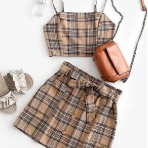 plaid 2 piece suit